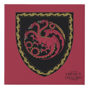 HOUSE OF THE DRAGON   House Targaryen Crest Faux Canvas Print