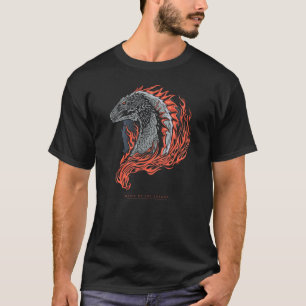 House Of The Dragon Illustrated Dragon With Fire T-Shirt