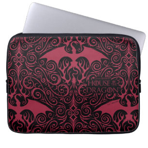 HOUSE OF THE DRAGON Red Dragon Filigree Pattern Laptop Sleeve