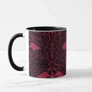 HOUSE OF THE DRAGON   Red Dragon Filigree Pattern Mug