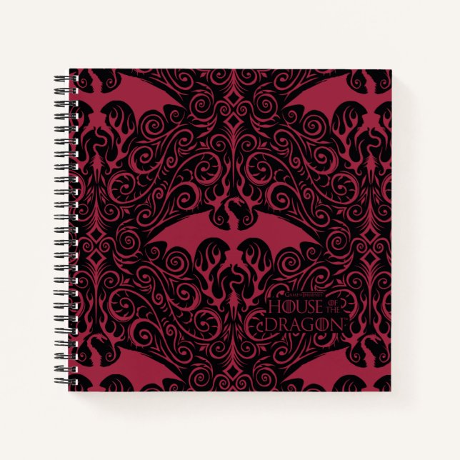 HOUSE OF THE DRAGON | Red Dragon Filigree Pattern Notebook (Front)