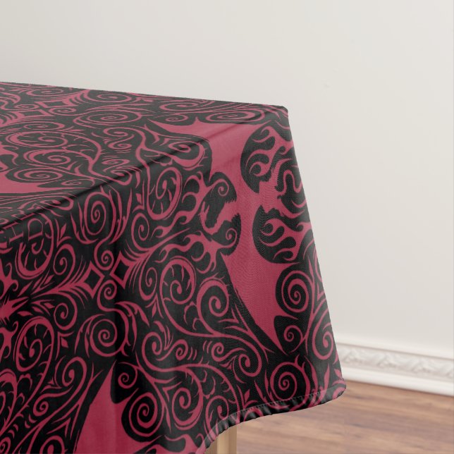 HOUSE OF THE DRAGON | Red Dragon Filigree Pattern Tablecloth (In Situ)
