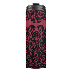 HOUSE OF THE DRAGON   Red Dragon Filigree Pattern Thermal Tumbler