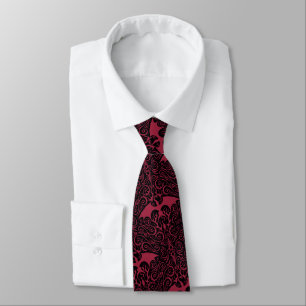 HOUSE OF THE DRAGON Red Dragon Filigree Pattern Tie
