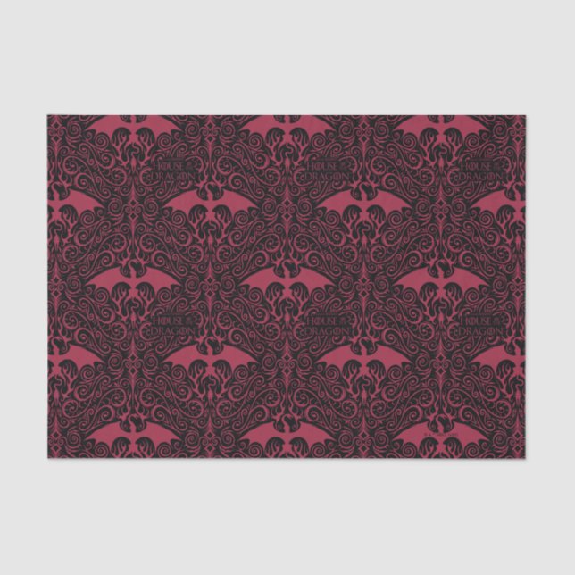 HOUSE OF THE DRAGON | Red Dragon Filigree Pattern Tissue Paper (Front)