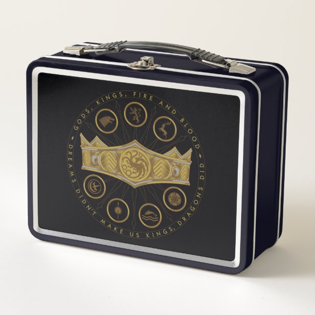 HOUSE OF THE DRAGON | Seven Kingdoms Crown Graphic Metal Lunch Box (Front)