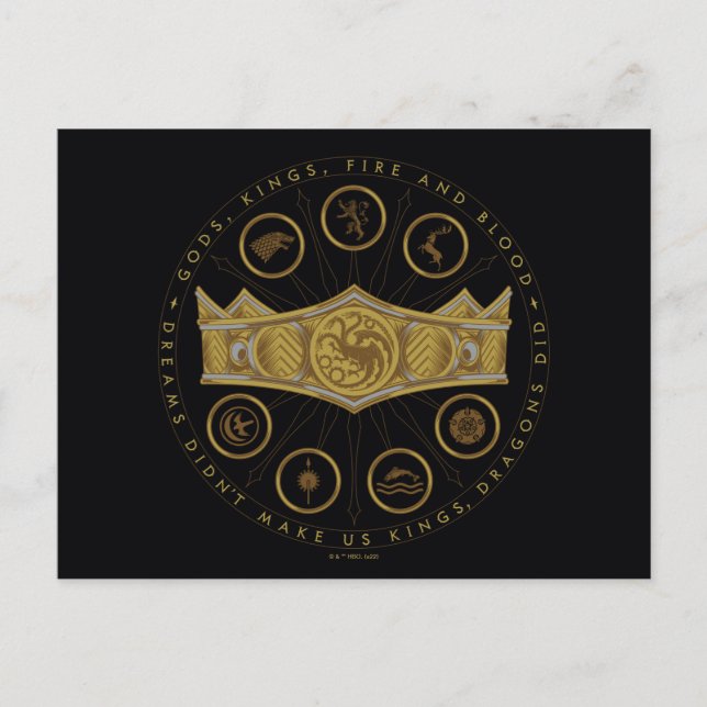 HOUSE OF THE DRAGON | Seven Kingdoms Crown Graphic Postcard (Front)