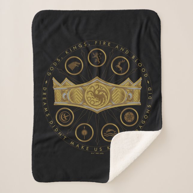 HOUSE OF THE DRAGON | Seven Kingdoms Crown Graphic Sherpa Blanket (Front)
