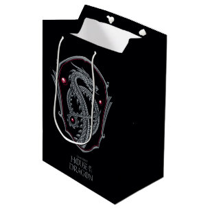 HOUSE OF THE DRAGON   Silver Dragon Crest Medium Gift Bag