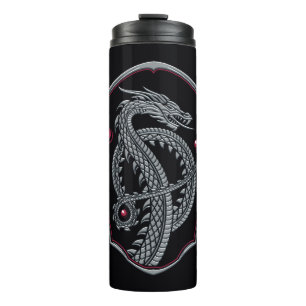 HOUSE OF THE DRAGON   Silver Dragon Crest Thermal Tumbler