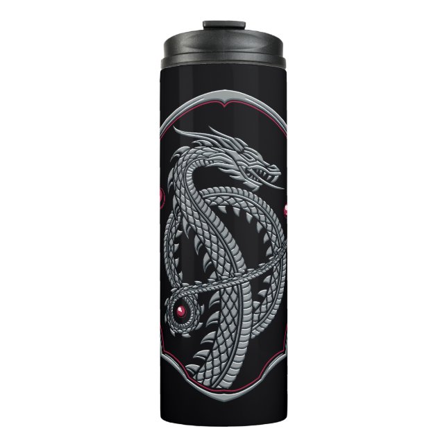 HOUSE OF THE DRAGON | Silver Dragon Crest Thermal Tumbler (Front)