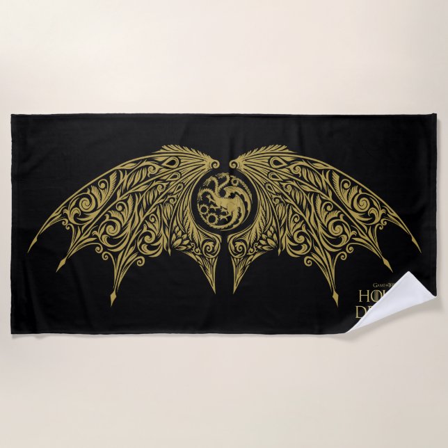 HOUSE OF THE DRAGON | Winged Targaryen Crest Beach Towel (Front)