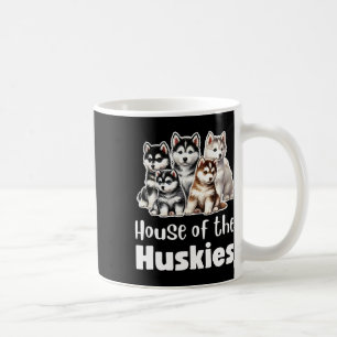 House Of The Huskies Cute Watercolor Puppy Huskies Coffee Mug