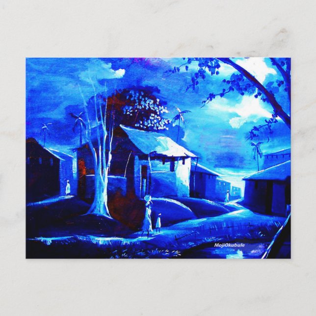 HOUSE OIL ON CANVAS BY MOJISOLA A GBADAMOSI OKUBUL POSTCARD (Front)