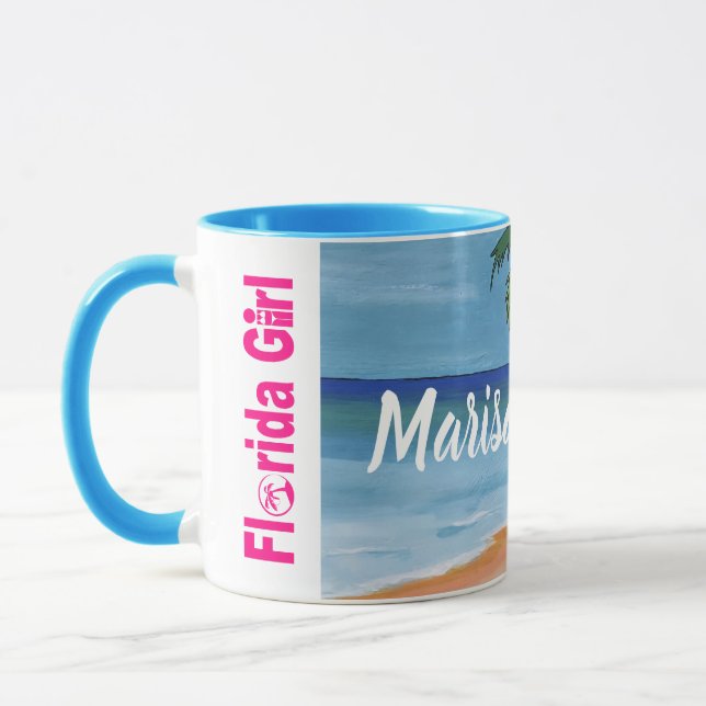 House on a Beach Mug w/ your name (Left)
