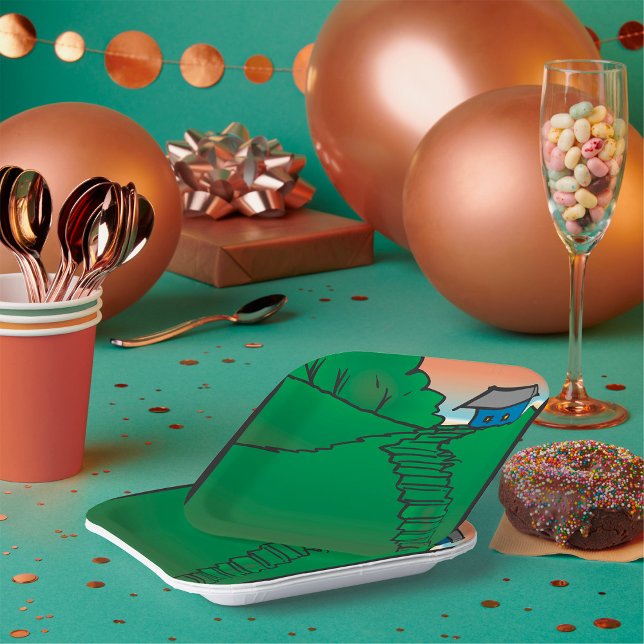 House On A Green Hill Paper Plate (Creator Uploaded)