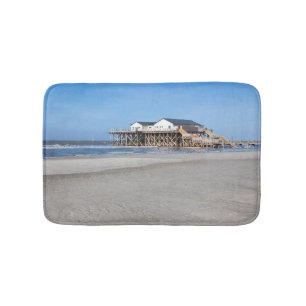 House on stilts at the beach of St. Peter Ording Bath Mat