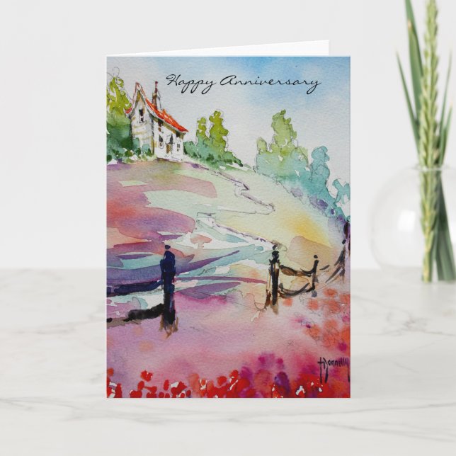 House On The Hill Happy Anniversary Card (Front)