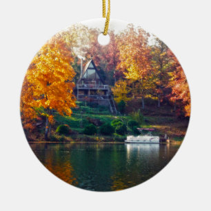 House on the Lake Ceramic Tree Decoration