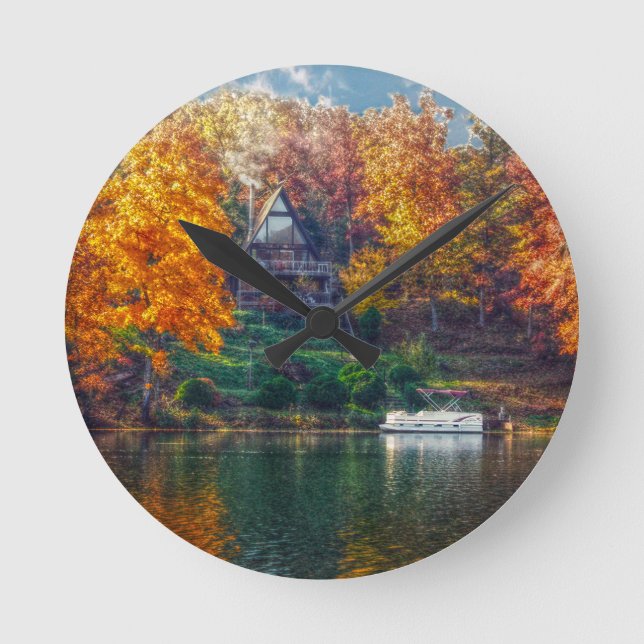 House on the Lake Round Clock (Front)