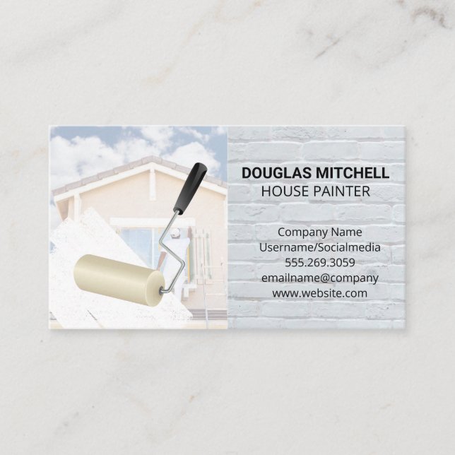 House Paint Roller | General Contractor Business Card (Front)