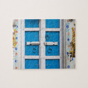 House painted blue, Udaipur, Rajasthan, India Jigsaw Puzzle