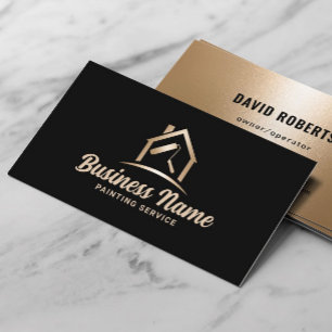 House Painter Black & Gold Painting Service Business Card