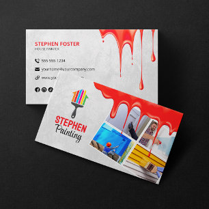 House Painter Contractor Paint Drips Paint Service Business Card