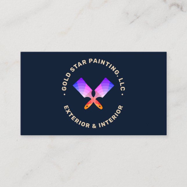 House Painter Crossed Brushes Business Card (Front)