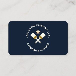House Painter Crossed Paint Brushes Business Card