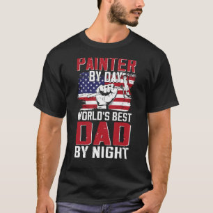 House Painter Decorator Dad American Flag Painter T-Shirt