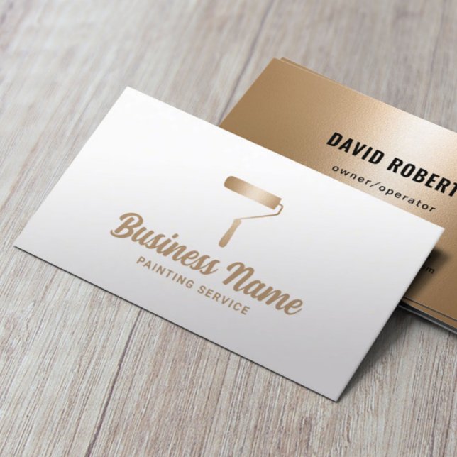 House Painter Modern Gold Painting Service Business Card (Creator Uploaded)
