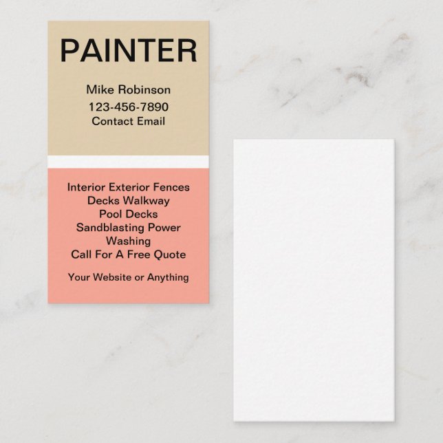 House Painter Paint Chip Theme Business Card (Front/Back)