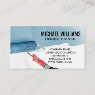 House Painter   Paint Roller on Wall Business Card