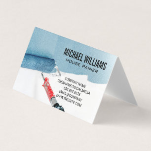 House Painter   Paint Roller on Wall Business Card