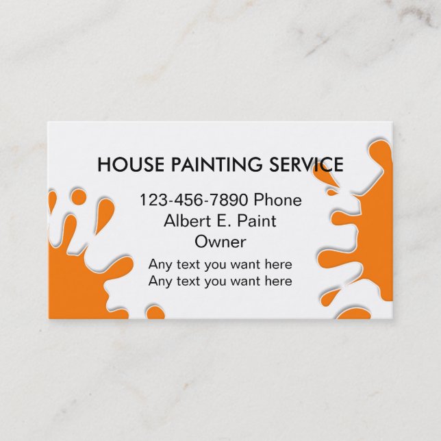 House Painter Paint Splatter Design Business Card (Front)