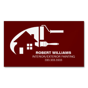 House Painter Professional Burgundy Magnetic Business Card