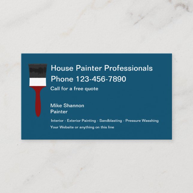 House Painter Professionally Designed Business Card (Front)