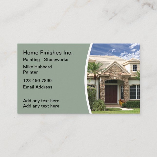 House Painting And Stone Finishes Business Cards (Front)