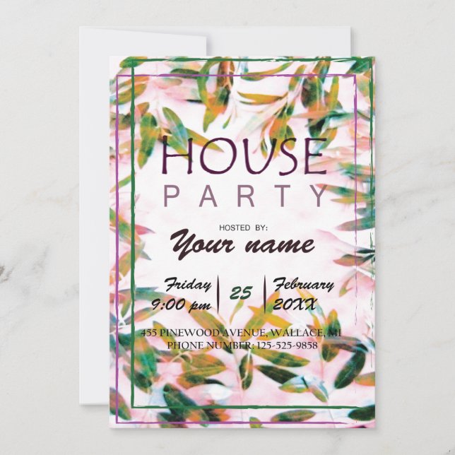 HOUSE PARTY - invitation card (Front)