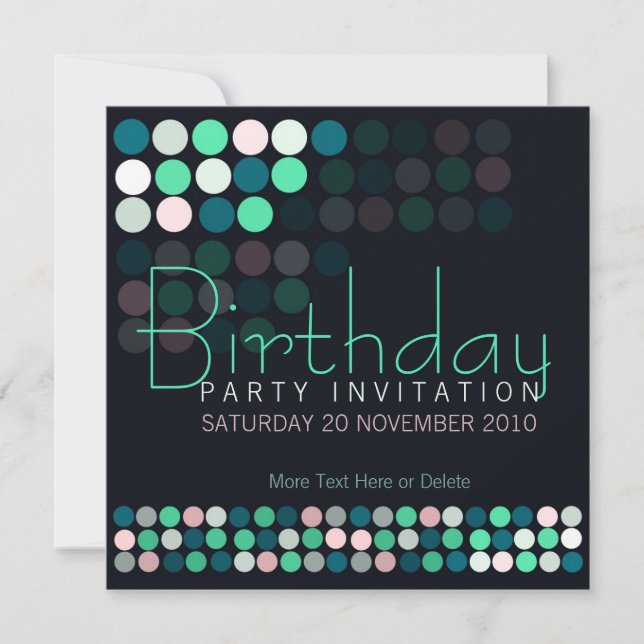 House Party Lights Stylish Birthday Invitation (Front)