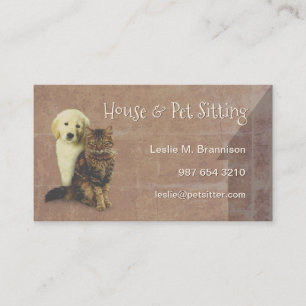 House & Pet Sitting Dog & Cat Business Card