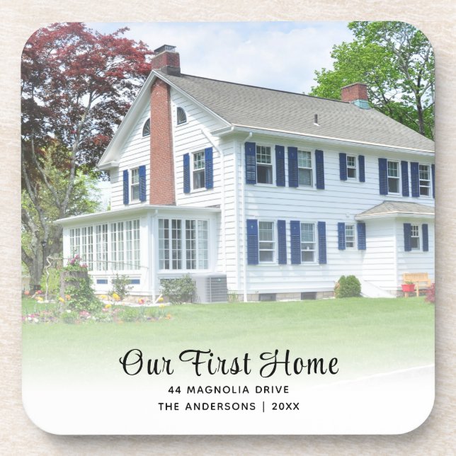 House Photo Our First Home Coaster (Front)
