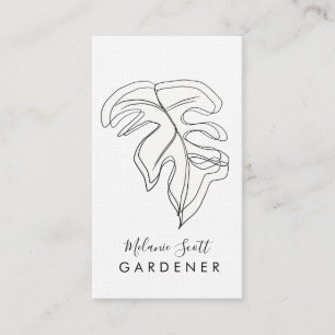 House Plant Gardener Monstera Black White Business Card