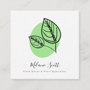 House Plant Prayer Plant Specialist Botanist Square Business Card