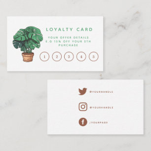 House plant shop loyalty card.