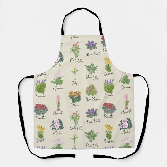 House Plants and their Names - Cute Minimal Modern Apron (Front)