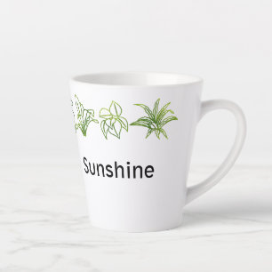 House Plants Border Personalized Latte Mug