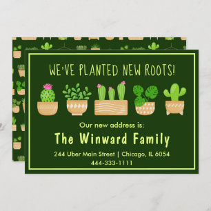 House Plants Cactus Dark Green New Home Announceme Announcement