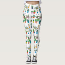 House plants print leggings